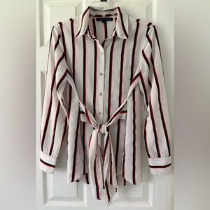 Tommy Hilfiger Red and Black Striped Shirt